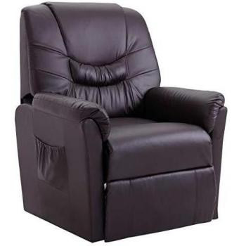 VidaXL “RelaxSofa” – TV-Sessel mit Rückenlehnenanpassung, ausziehbare Liegefläche, Braun (Kunstleder)
