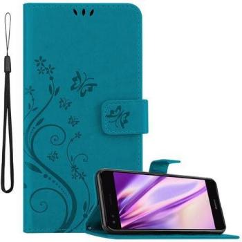 Custodia Florale Magnetica Blu Huawei Y6 Pro 2017