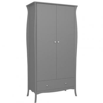 Armoire de rangement Simon gris 1 tiroir 2 portes
