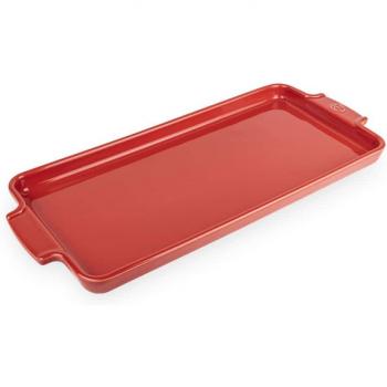 Peugeot červený talíř Appolia 34,5 × 16 cm – keramické slovo
