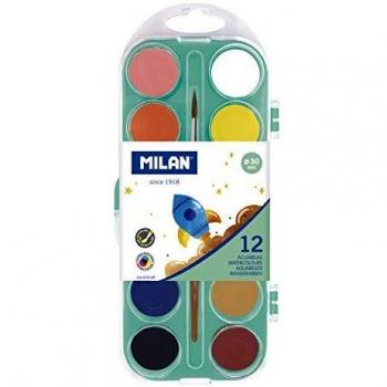 Milan Wasserfarben Palette 12 Farben inkl. Pinsel