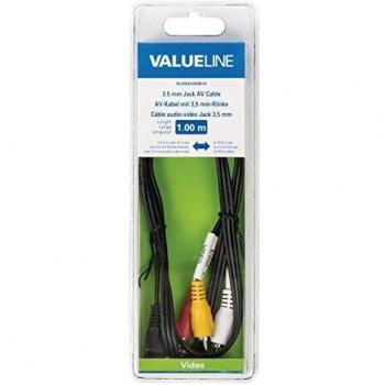 Cable Audio‑Video Jack 3,5 mm mâle → 3×RCA – 1,4 m – Noir ValueLine