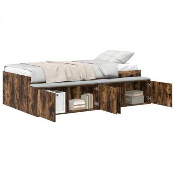 Oak Smoke Storage Bed Frame, 90x190