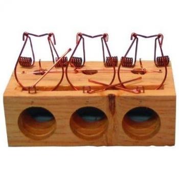 Ratonera de madera 3 agujeros