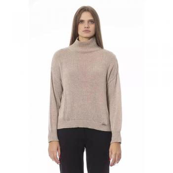Baldinini Vulcano Neck Sweater Long Sleeve Beige Female M