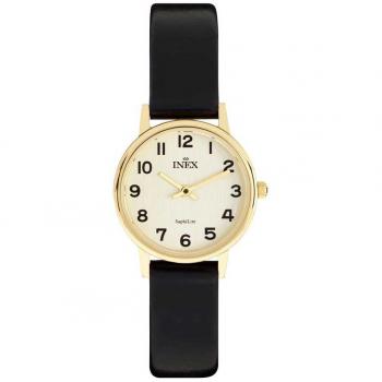Inex Women's Gold Leather Strap Watch