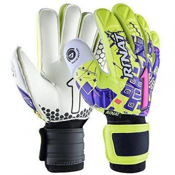 Rinat Kinder Torwartschutz Handschuhe Asymmetrisch Etnik OX Neon Gelb‑Lila 4