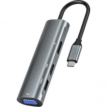 4-in-1 USB C Hub Docking Station for PC and Laptop with Display Port, HDMI, VGA, USB 2.0