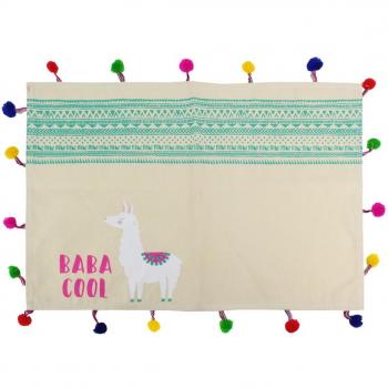 Lama Mania Cotton Dining Mat Green Beige
