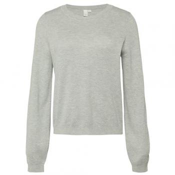 Rundhalspullover QS in Strickoptik Hellgrau XXL