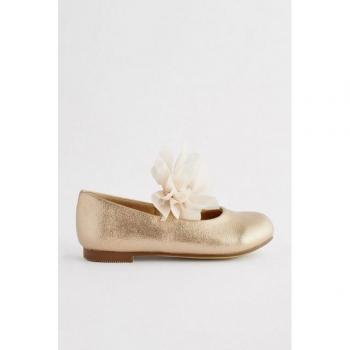 Breite Passform Ballerina-Schuhe mit Schleife