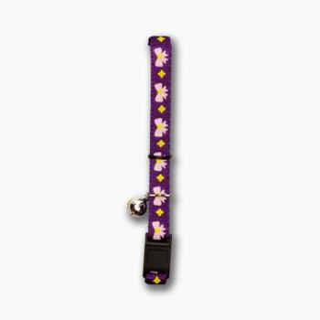 Catit: Collar Rompe Estampida para Gatos, 20-33 cm, Color Morado con Lazos Rosa