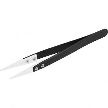 Ceramic Tip Straight Aimed Tweezers with Stainless Steel Grip for Coils