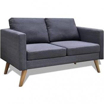 Fabric 2-Seater Sofa Dark Grey