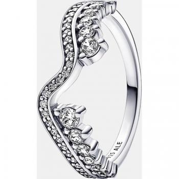 Pandora Timeless Damen-Silberring mit asymmetrischer Welle 192543C01-56