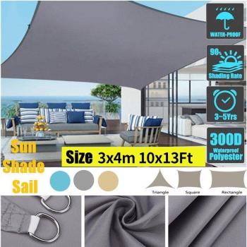 Voile d'ombrage pour jardin 3x4m