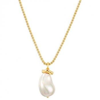 Oro Giallo Yokoamii: Collana con Perle Bianche