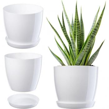 Cestino floreale 16 cm, bianco, con coperchio e supporto – Kadax