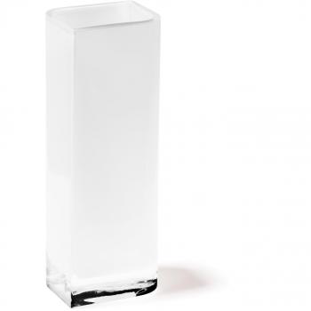 Vase de Lucca Leonardo Blanc, 30 × 11 cm, verre chromé, design actuel