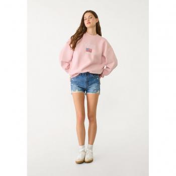 Stradivarius Felpa Bandiera Rosa Pastello XL