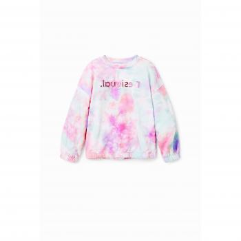 Desigual Kids Red Tie‑Dye Hoodie ¾