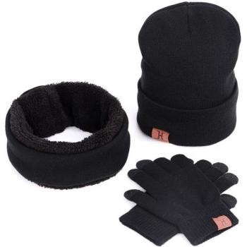 Outdoor Riding Winter Hat and Gloves Set