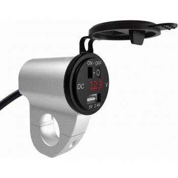 AluCharge 2.4A: Cargador rápido para vehículo con pantalla digital y protección contra lluvia
