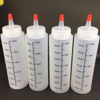 5PCS 250ML Plastic Condiment Bottle with Leak-Proof Cap