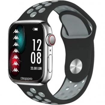 Smartwatch Kappa KW-P005 Silver con cinturino in silicone nero/grigio o bianco, impermeabile 3 ATM, display touch, Bluetooth e cardiofrequenzimetro