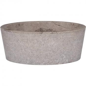 Lavabo rond gris Ø40x15 cm en marbre