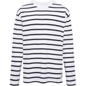 Langarmshirt MAVI Stripe Jersey – Herren, L, Blau (Navy), Baumwoll-Longsleeve mit Streifen