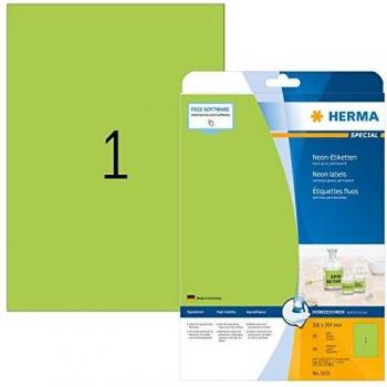 Herma 5151 Universal Labels in Neon Green
