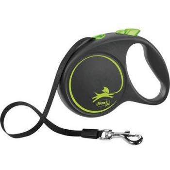 Laisse à enrouleur design noir et vert, 5m, ergonomique, made in Germany