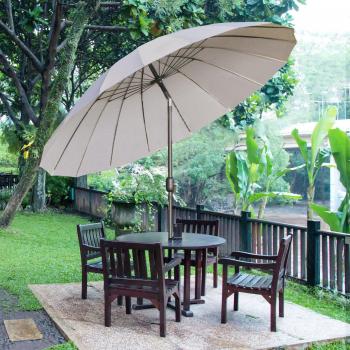 Outsunny 2.5m Round Curved Adjustable Parasol