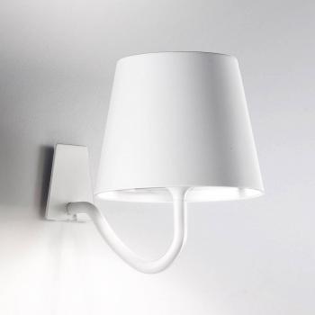 Lámpara de pared LED Poldina, blanca, recargable y regulable