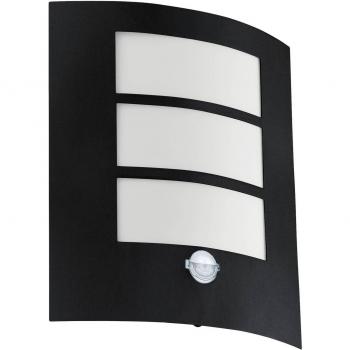 Eglo City Outdoor Wall Light Black with Sensor