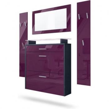 Ensemble de rangement Malea en Anthracite mat et Mûre brillante