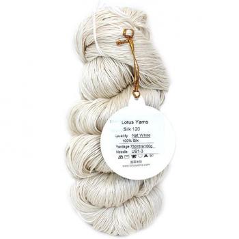 Hilo de Seda Puro 100% Natural, Blanco, DIY