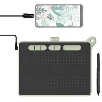 Tablette Graphique Ninos M Vert 9 x 5 Pouces 8192 Niveaux pour OSU, Bureau en ligne et e-Learning, avec Sty