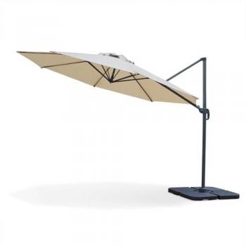 Ombrellone a Braccio Laterale Inclinabile 300 cm Struttura in Alluminio Prestige Beige