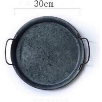 ANTOWALL Decorative Round Metal Tray for Home and Garden