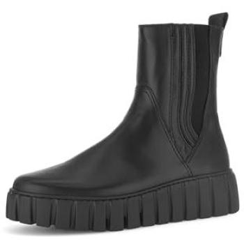 Gabor Chelsea‑Boot „FLORENZ“ – Plateau‑Stiefel, Damen, schwarz, 43, Kalbsleder, Stretch‑Einsatz außen