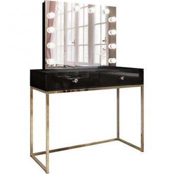 Blanco Black Makeup Table 81cm H X 100cm W X 42cm D