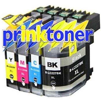 Pack de cartouches d'encre noire, cyan, magenta et jaune compatibles avec le modèle Brother LC227/225XL