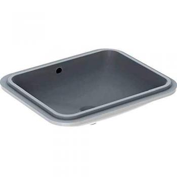 Geberit VariForm Waschtisch 500765002, 58x49cm, rechteckig, ohne Hahnloch, mit Überlauf, KeraTect