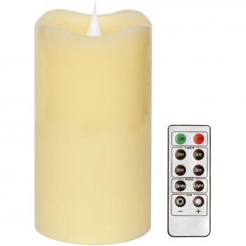 Candele a LED senza fiamma con telecomando, Vera cera, avorio, 7,6 x 12,7 cm