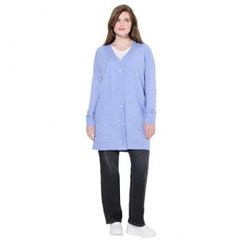 Damen Strickjacke in großen Größen, blau, Größe 46/48, Polyester, Ulla Popken