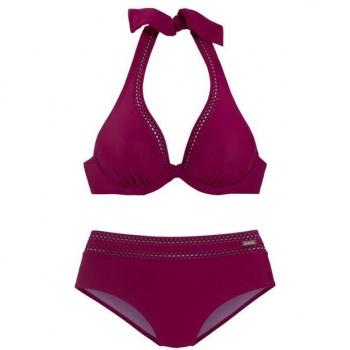 LASCANA Unifarben Bügel-Bikini, Damen, Größe 36, Cup D