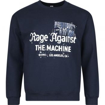 Hombre XL Rage: Sudadera Azul Marino con Estilo Pixelado