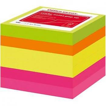 Notis Z‑block (Neon) 76 mm × 76 mm, 6 st i pack – Office Depot